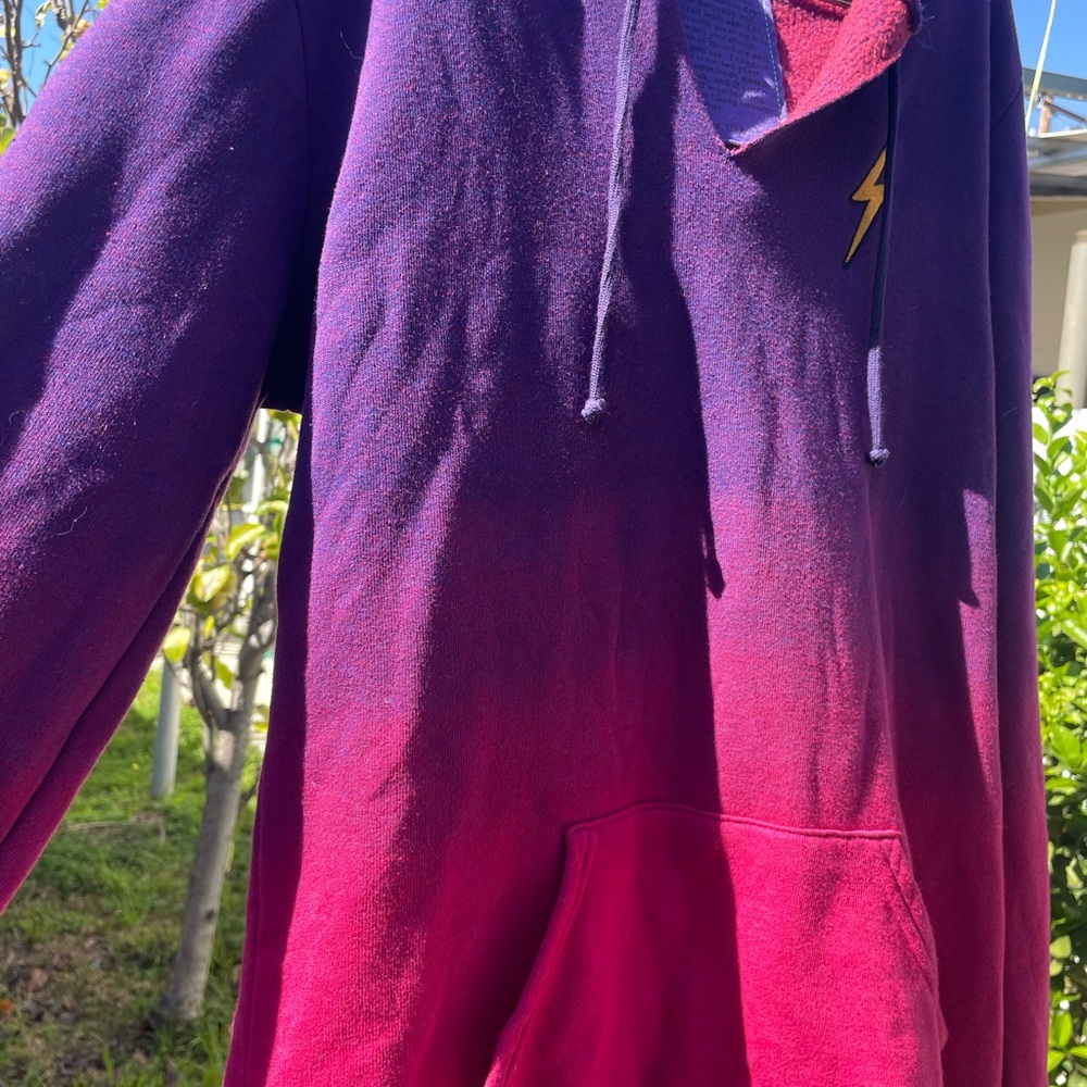 Aviator Nation Purple to Pink Ombre Lightning Bolt Hoodie - Picture 7 of 8